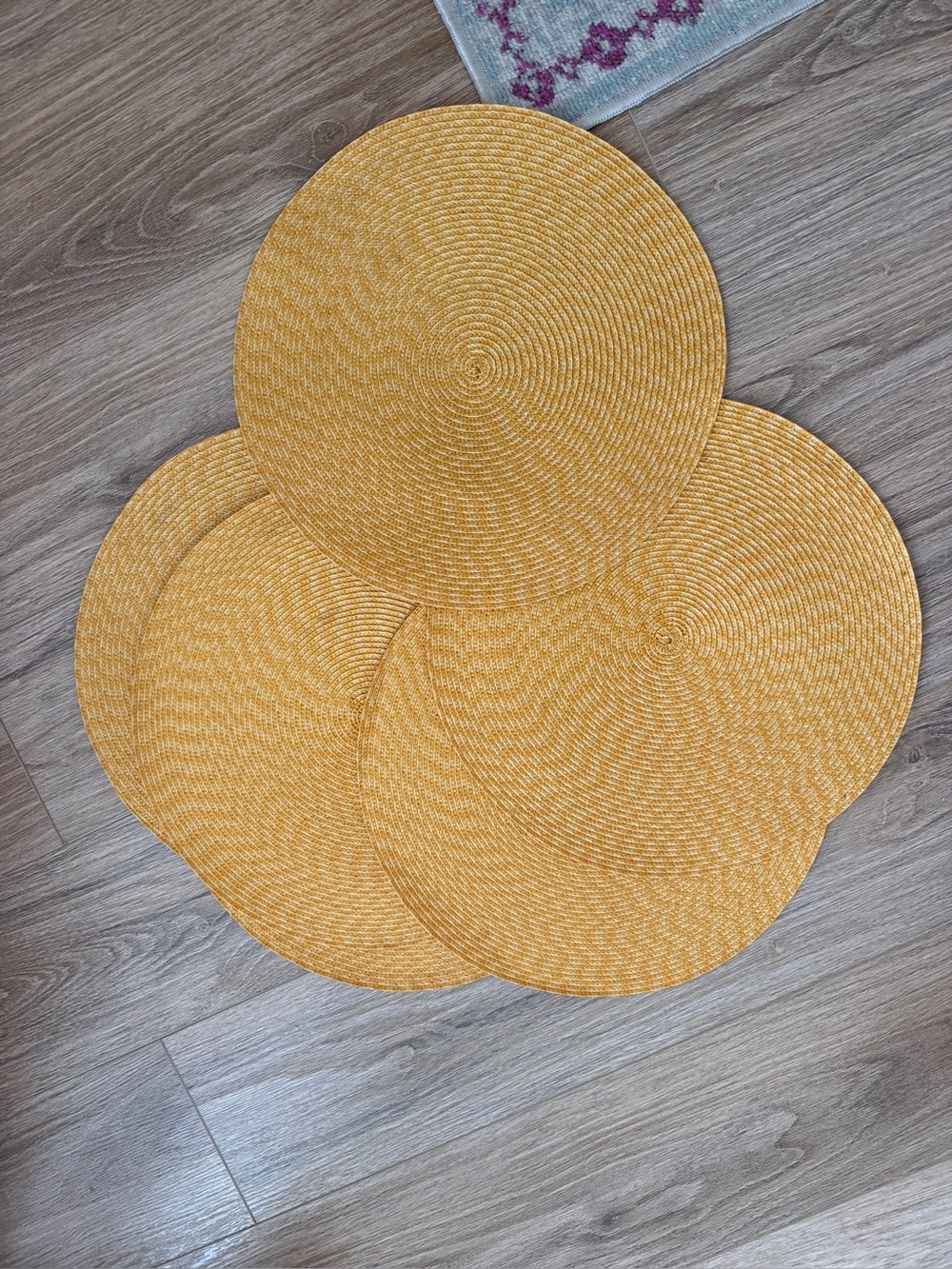 Yellow round placemats